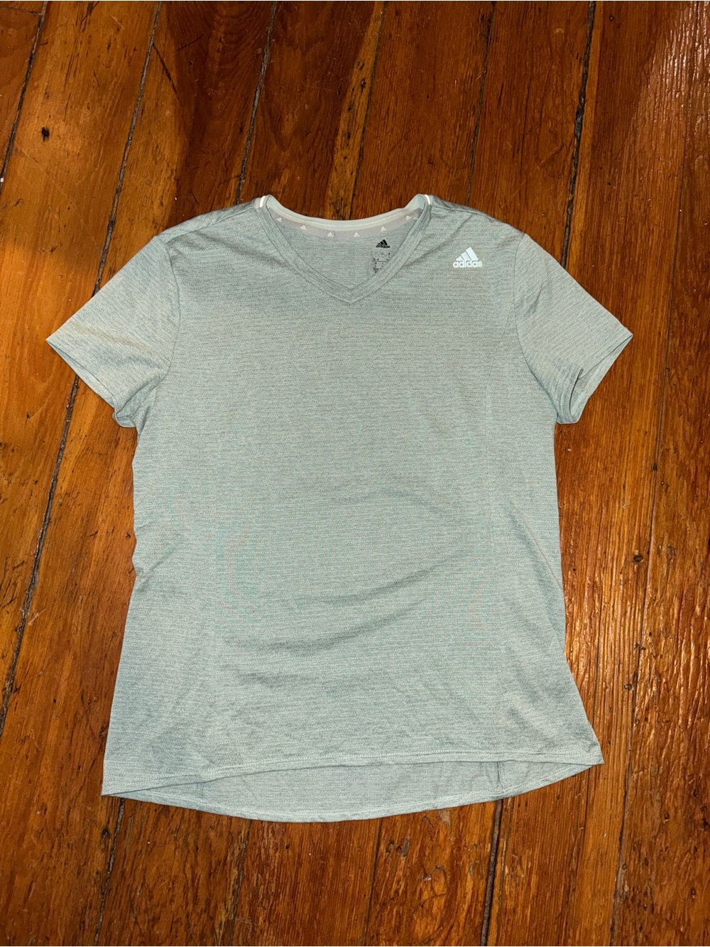 Adidas Climalite Women’s Large Sage Green V-Neck Athletic Running Workout Shirt
